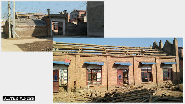 L’église du village de Yanwangmiao en cours de démolition.