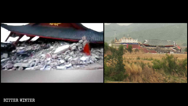 Le temple de Miaolan est devenu un tas de ruines.