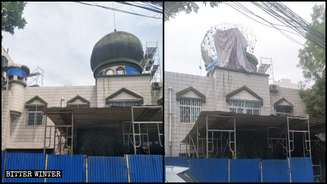 Avant les Jeux des minorités ethniques, le dôme de la mosquée du village de Duizhou a été démantelé.